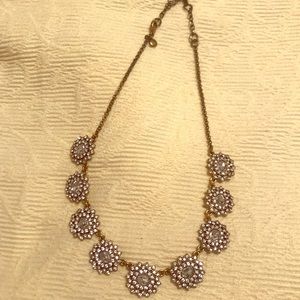 Gold and clear rhinestone necklace